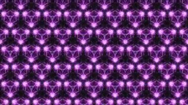 Siyah ve beyaz monokrom soyut sanat video animasyonu gerçeküstü uzaylı fraktal kaleydoskopik anahat çiçek kristal simetri yapısı dönüşüm değişim sürecinde 