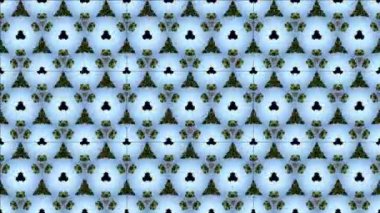 Siyah ve beyaz monokrom soyut sanat video animasyonu gerçeküstü uzaylı fraktal kaleydoskopik anahat çiçek kristal simetri yapısı dönüşüm değişim sürecinde 