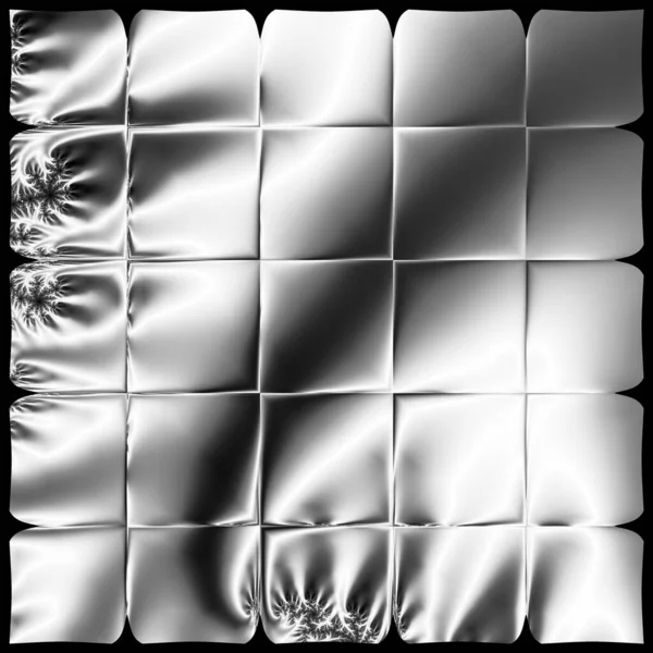 变换过程中超现实异形分形万花筒轮廓花晶体菱形对称结构黑白单色抽象动画渲染 — 图库照片