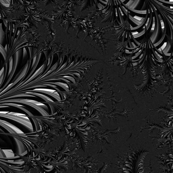 Рендеринг Черно Белой Монохромной Абстрактной Художественной Видеоанимации Сюрреалистичной Инопланетной Фрактальной — стоковое фото