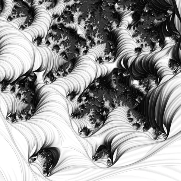 Renderização Preto Branco Monocromático Arte Abstrato Vídeo Animação Com Surreal — Fotografia de Stock