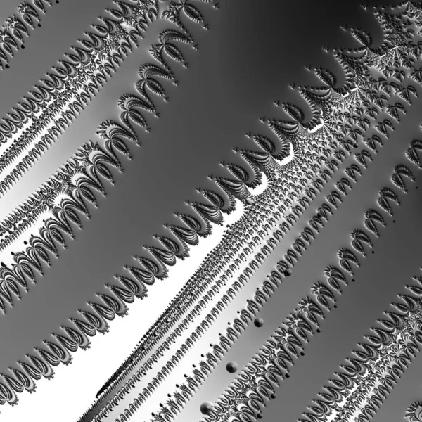 Рендеринг Черно Белой Монохромной Абстрактной Художественной Видеоанимации Сюрреалистичной Инопланетной Фрактальной — стоковое фото