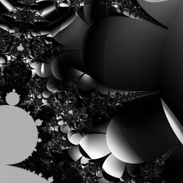 Rendu Animation Vidéo Abstraite Monochrome Noir Blanc Avec Contour Kaléidoscopique — Photo