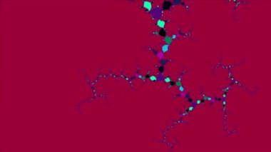 Siyah ve beyaz monokrom soyut sanat video animasyonu gerçeküstü uzaylı fraktal kaleydoskopik anahat çiçek kristal simetri yapısı dönüşüm değişim sürecinde 