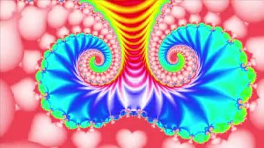 Siyah ve beyaz monokrom soyut sanat video animasyonu gerçeküstü uzaylı fraktal kaleydoskopik anahat çiçek kristal simetri yapısı dönüşüm değişim sürecinde 