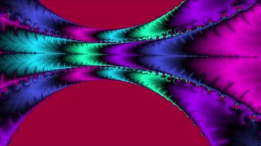 Siyah ve beyaz monokrom soyut sanat video animasyonu gerçeküstü uzaylı fraktal kaleydoskopik anahat çiçek kristal simetri yapısı dönüşüm değişim sürecinde 