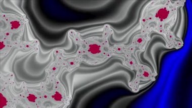 Siyah ve beyaz monokrom soyut sanat video animasyonu gerçeküstü uzaylı fraktal kaleydoskopik anahat çiçek kristal simetri yapısı dönüşüm değişim sürecinde 