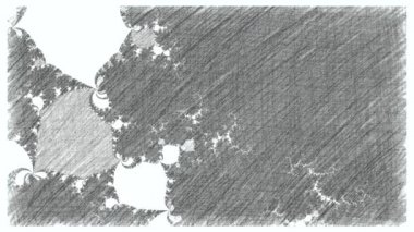 Siyah ve beyaz monokrom soyut sanat video animasyonu gerçeküstü uzaylı fraktal kaleydoskopik anahat çiçek kristal simetri yapısı dönüşüm değişim sürecinde 