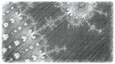 Siyah ve beyaz monokrom soyut sanat video animasyonu gerçeküstü uzaylı fraktal kaleydoskopik anahat çiçek kristal simetri yapısı dönüşüm değişim sürecinde 