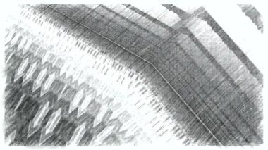 Siyah ve beyaz monokrom soyut sanat video animasyonu gerçeküstü uzaylı fraktal kaleydoskopik anahat çiçek kristal simetri yapısı dönüşüm değişim sürecinde 