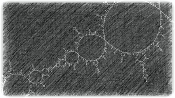 Рендеринг Черно Белой Монохромной Абстрактной Художественной Видеоанимации Сюрреалистичной Инопланетной Фрактальной — стоковое видео