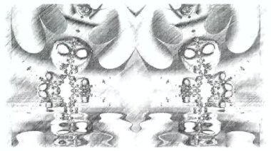 Boyanmış bir arka planda kabataslak ve çizim animasyonu. Şarjörün üstüne yerleştirmek için Doodle tarzı. Yüksek kalite sanat videosu oluşturma. Filtre için stok hareket ögesi. Arızalı piksel etkisi.