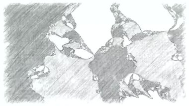 Boyanmış bir arka planda kabataslak ve çizim animasyonu. Şarjörün üstüne yerleştirmek için Doodle tarzı. Yüksek kalite sanat videosu oluşturma. Filtre için stok hareket ögesi. Arızalı piksel etkisi.