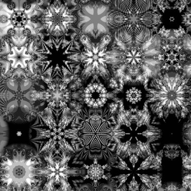 Renkli kar taneleriyle kusursuz bir desen. Noel ve Yeni Yıl tebrik kartları, kumaş, ambalaj kağıdı, davetiye, kırtasiye.