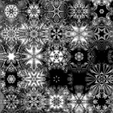 Renkli kar taneleriyle kusursuz bir desen. Noel ve Yeni Yıl tebrik kartları, kumaş, ambalaj kağıdı, davetiye, kırtasiye.