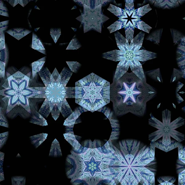 Bezešvé Vzory Pestrobarevnými Sněhovými Vločkami Design Pro Vánoční Novoroční Přání — Stock fotografie