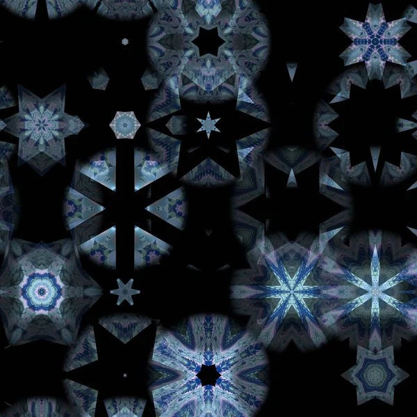 Bezešvé Vzory Pestrobarevnými Sněhovými Vločkami Design Pro Vánoční Novoroční Přání — Stock fotografie