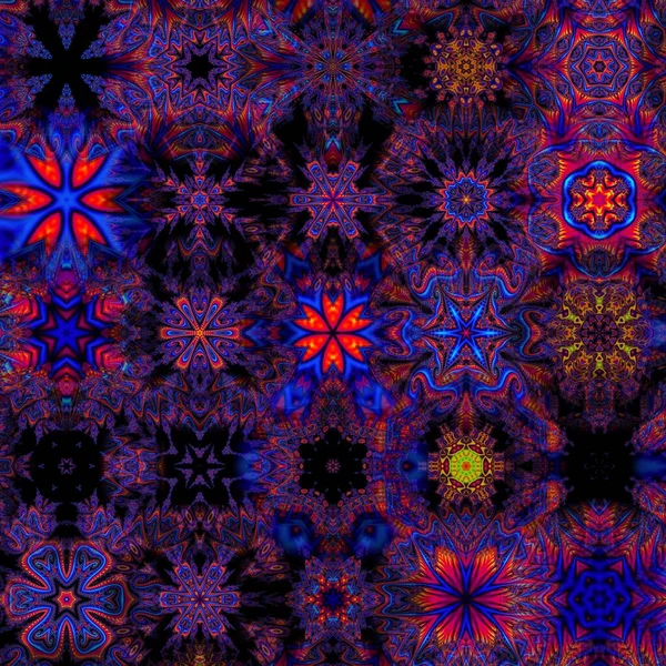 Patrón Sin Costuras Con Copos Nieve Multicolores Diseño Para Tarjetas —  Fotos de Stock