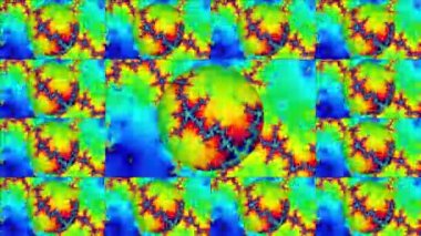 Soyut Bilgisayar Fraktal Tasarımı. Fraktal hiç bitmeyen bir desen. Fraktallar, farklı ölçeklerde kendine benzeyen sonsuz derecede karmaşık kalıplardır. Televizyon duvar efekti. Arıza efekti.