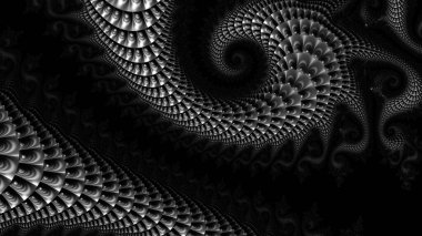 dijital soyut fraktal arkaplan bilgisayarda siyah ve beyaz olarak oluşturuldu.