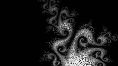 dijital soyut fraktal arkaplan bilgisayarda siyah ve beyaz olarak oluşturuldu.