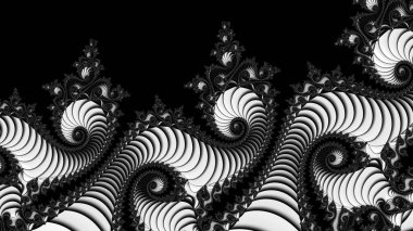 dijital soyut fraktal arkaplan bilgisayarda siyah ve beyaz olarak oluşturuldu.