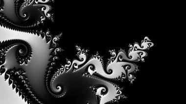 dijital soyut fraktal arkaplan bilgisayarda siyah ve beyaz olarak oluşturuldu.