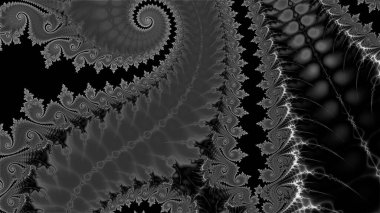dijital soyut fraktal arkaplan bilgisayarda siyah ve beyaz olarak oluşturuldu.