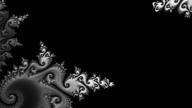 dijital soyut fraktal arkaplan bilgisayarda siyah ve beyaz olarak oluşturuldu.