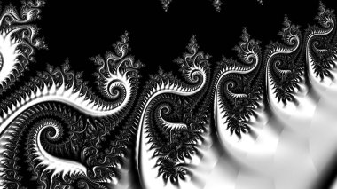 dijital soyut fraktal arkaplan bilgisayarda siyah ve beyaz olarak oluşturuldu.