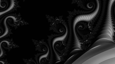 dijital soyut fraktal arkaplan bilgisayarda siyah ve beyaz olarak oluşturuldu.