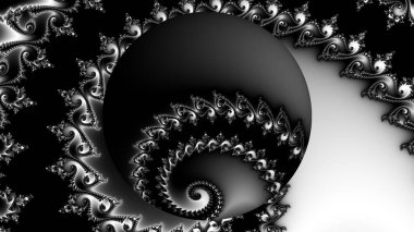 dijital soyut fraktal arkaplan bilgisayarda siyah ve beyaz olarak oluşturuldu.