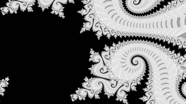 Fondo Fractal Abstracto Digital Generado Ordenador Blanco Negro —  Fotos de Stock