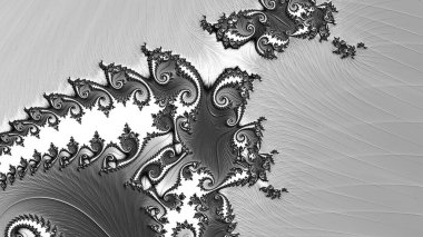 dijital soyut fraktal arkaplan bilgisayarda siyah ve beyaz olarak oluşturuldu.