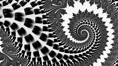 dijital soyut fraktal arkaplan bilgisayarda siyah ve beyaz olarak oluşturuldu.