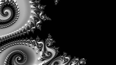 dijital soyut fraktal arkaplan bilgisayarda siyah ve beyaz olarak oluşturuldu.