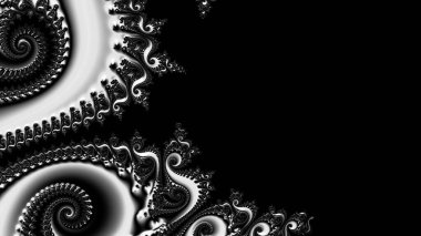 dijital soyut fraktal arkaplan bilgisayarda siyah ve beyaz olarak oluşturuldu.