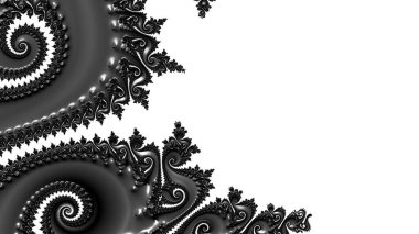 dijital soyut fraktal arkaplan bilgisayarda siyah ve beyaz olarak oluşturuldu.