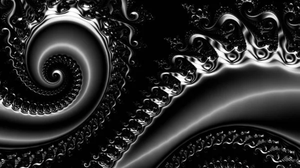 dijital soyut fraktal arkaplan bilgisayarda siyah ve beyaz olarak oluşturuldu.