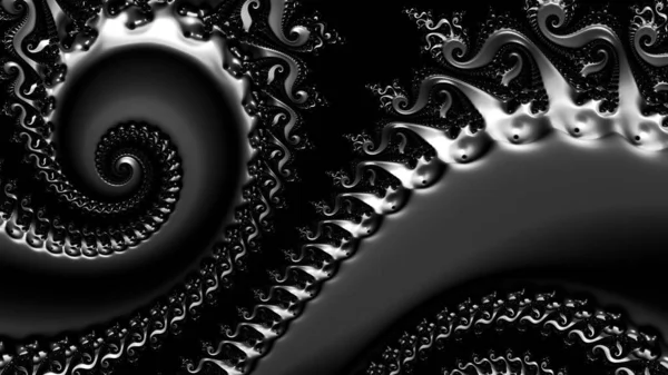 dijital soyut fraktal arkaplan bilgisayarda siyah ve beyaz olarak oluşturuldu.