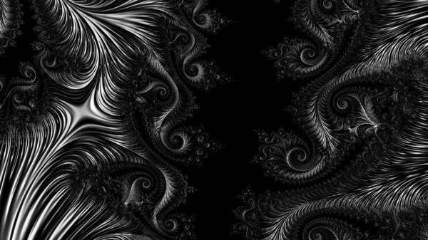 dijital soyut fraktal arkaplan bilgisayarda siyah ve beyaz olarak oluşturuldu.