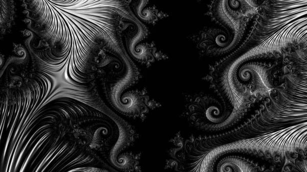 dijital soyut fraktal arkaplan bilgisayarda siyah ve beyaz olarak oluşturuldu.