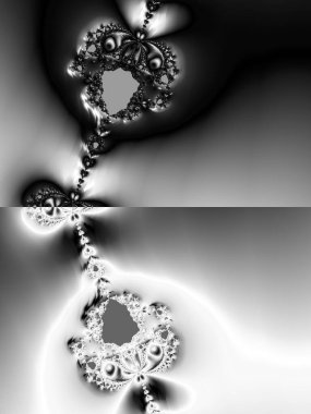 dijital soyut fraktal arkaplan bilgisayarda siyah ve beyaz olarak oluşturuldu.