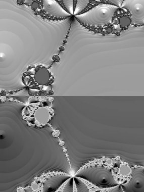 dijital soyut fraktal arkaplan bilgisayarda siyah ve beyaz olarak oluşturuldu.