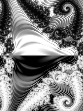 dijital soyut fraktal arkaplan bilgisayarda siyah ve beyaz olarak oluşturuldu.