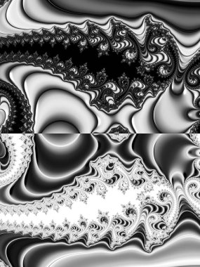 dijital soyut fraktal arkaplan bilgisayarda siyah ve beyaz olarak oluşturuldu.