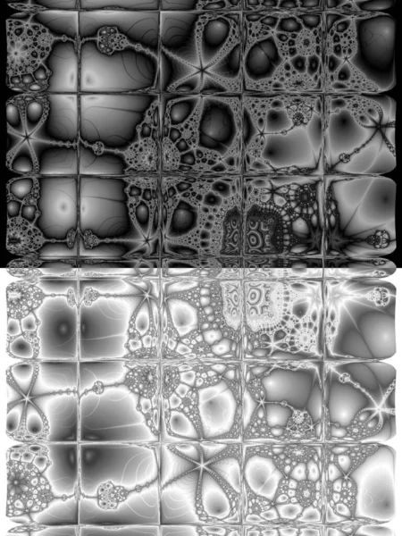 Digitaalinen Abstrakti Fraktaali Tausta Syntyy Tietokoneella Mustavalkoisena — kuvapankkivalokuva