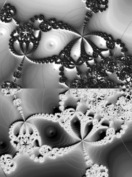 Digitaler Abstrakter Fraktaler Hintergrund Der Computer Schwarzweiß Erzeugt Wird — Stockfoto