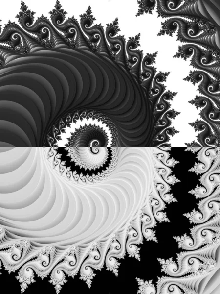 dijital soyut fraktal arkaplan bilgisayarda siyah ve beyaz olarak oluşturuldu.