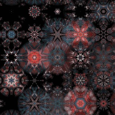 Renkli Suluboya Çoklu Kaleydoskop Çeşitlemeleri